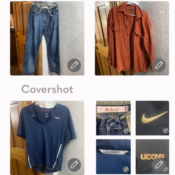 Ben Sherman Denim👖33/32+SKB Flannel L+ UConn NIKE Huskies jersey L - Picture 1 of 17